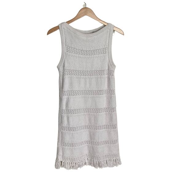 Kate Spade New York White Crochet Knit Fringe Dress | 100% Cotton | Size Small - Picture 7 of 7
